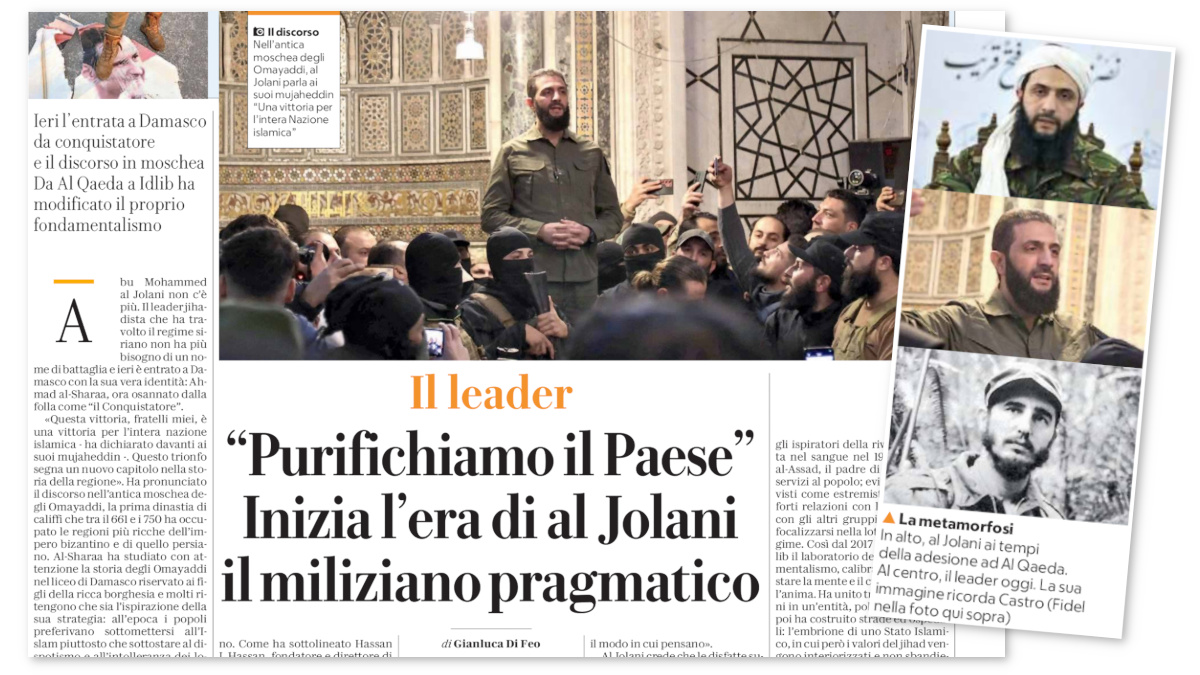 L’articolo di Repubblica del 9 dicembre scorso che paragona Al-Jolani a Fidel Castro