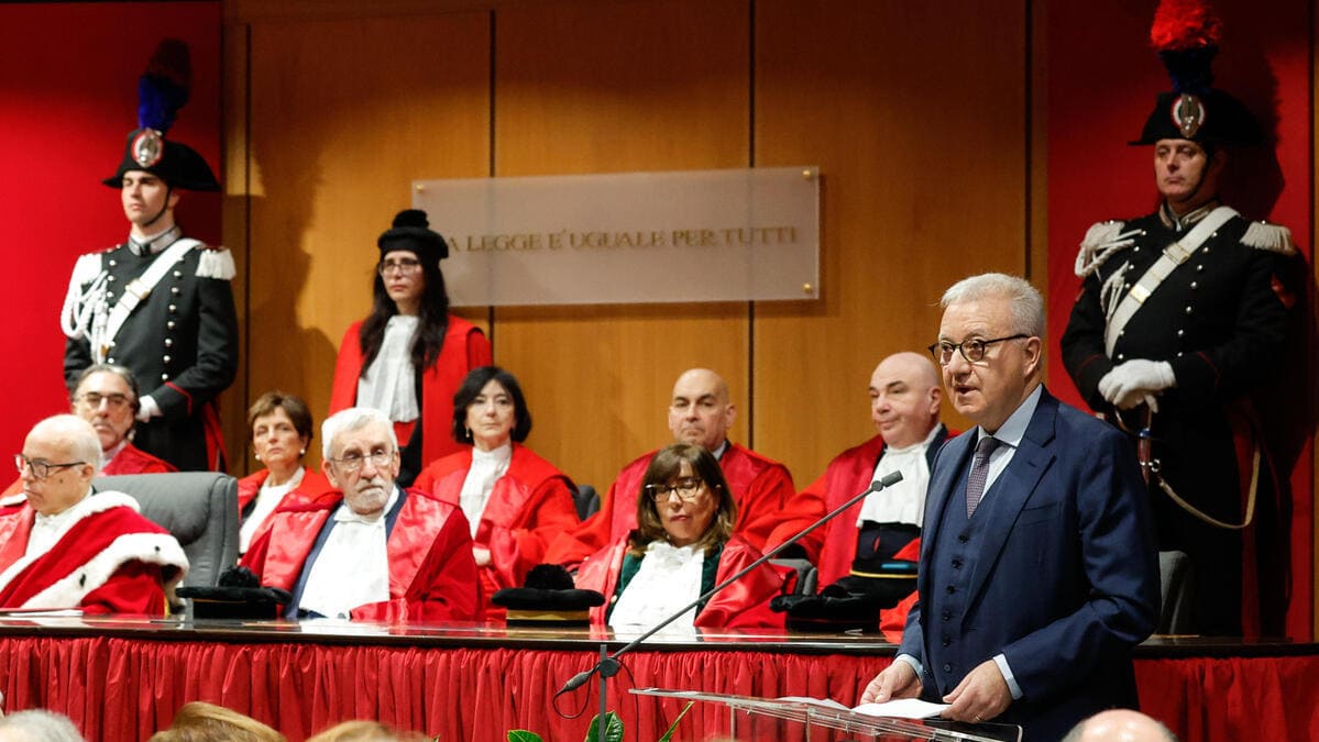 Alfredo Mantovano durante l'inaugurazione dell'anno giudiziario presso la Corte di Appello, Roma, 25 gennaio 2025 (foto Ansa)